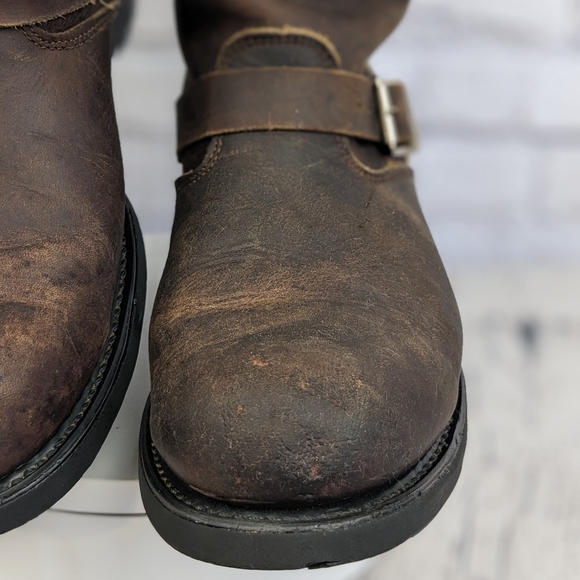 Frye Engineer 9.5M D full grain brown leather boots, USA made - Picture 7 of 15